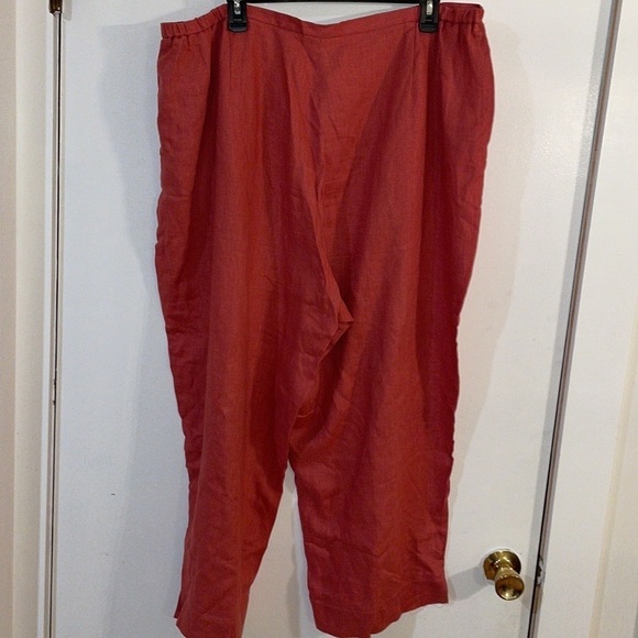 Women’s 2-Piece 100% Linen Set Laura Ashley Size 1X /20W Mauve - Picture 11 of 11